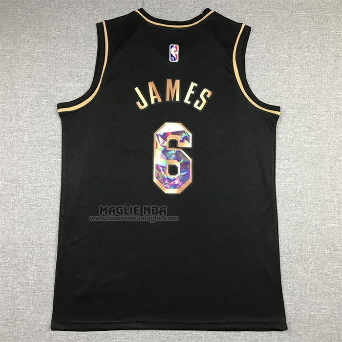 Maglia
 Lebron James NO 6 Los Angeles Lakers Golden Edition 2021-22 Nero
